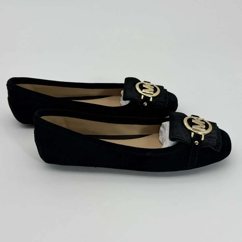 New with Box Michael Kors Women's Fulton Moccasin Black Nappa, Leather  Size 7.5